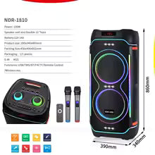 NDR 822 Outdoor Portable Double 8 Inches Wireless Party Box Bluetooth Large