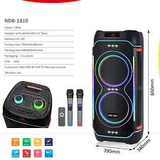 NDR 822 Outdoor Portable Double 8 Inches Wireless Party Box Bluetooth Large