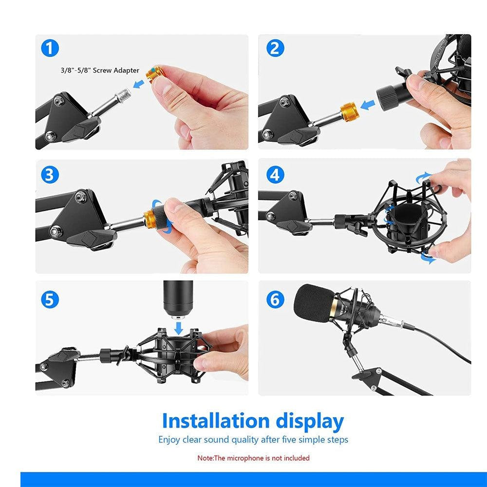 Neewer NB 35 Microphone Suspension Boom Scissor Arm Stand Streaming