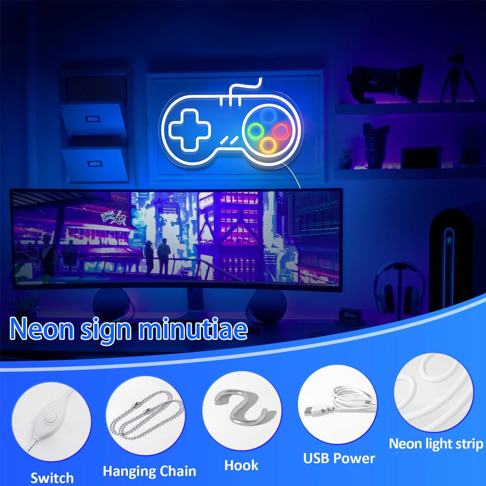 NEON SIGNS ’Game Remote’ 14 x 10 Inches Decor Lightning