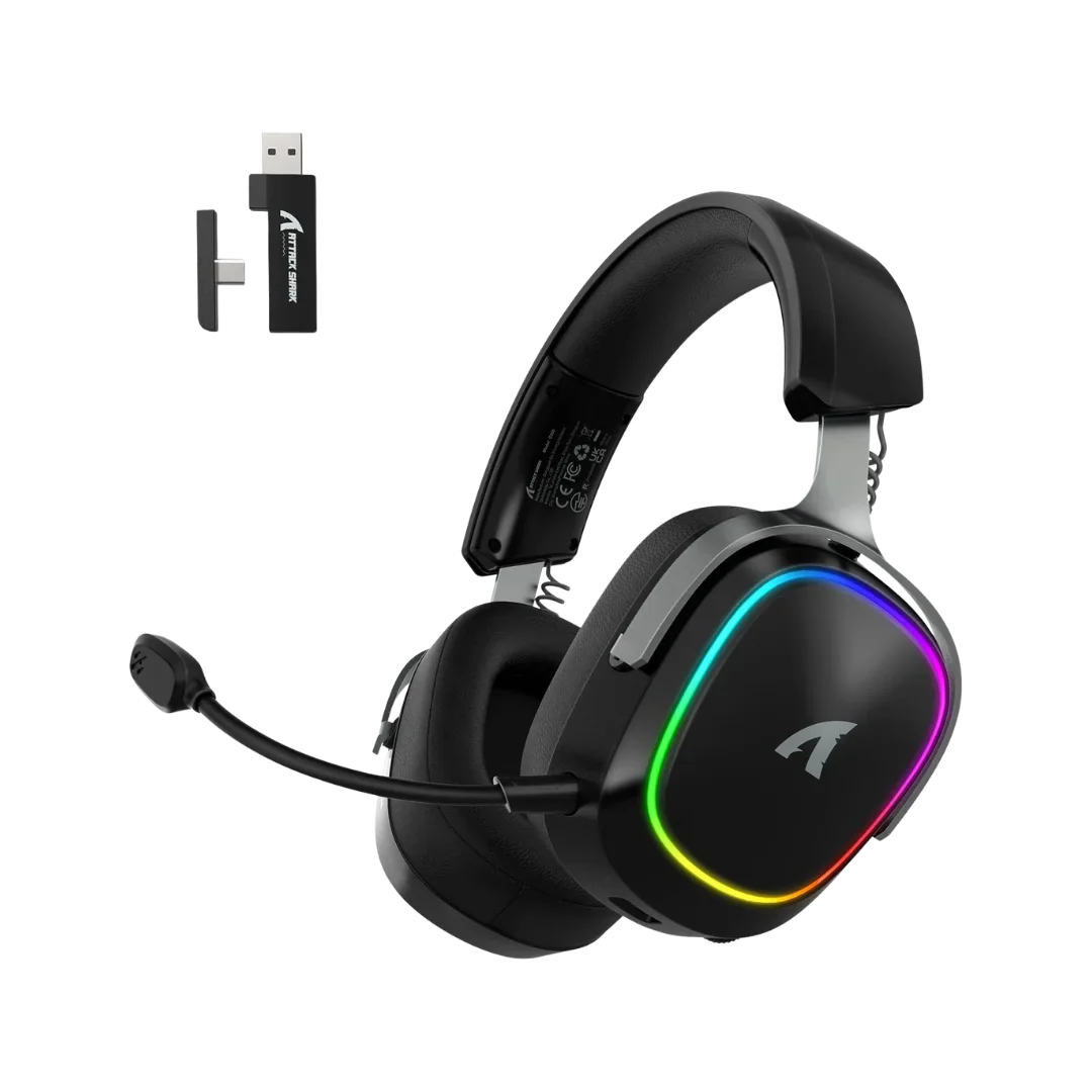 Attack shark g800 wireless rgb gaming headset:7.1 surround sound-50mm