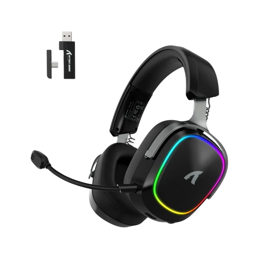 Attack shark g800 wireless rgb gaming headset:7.1 surround sound-50mm
