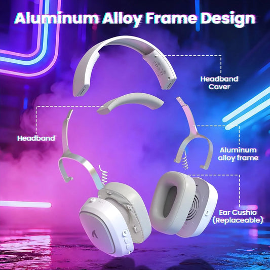 Attack shark g800 wireless rgb gaming headset:7.1 surround sound-50mm