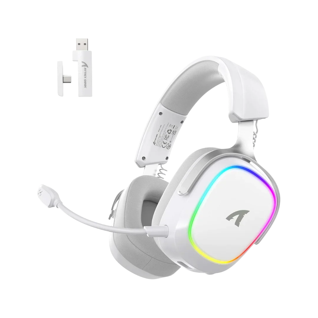 Attack shark g800 wireless rgb gaming headset:7.1 surround sound-50mm