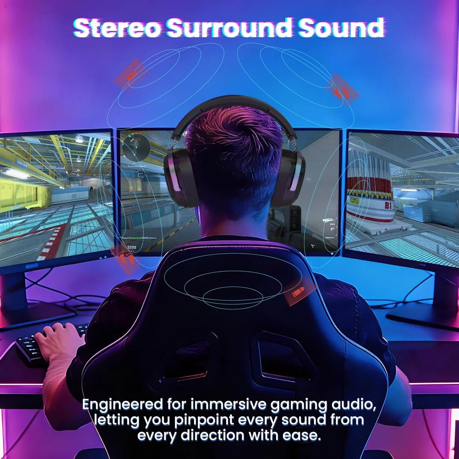 Attack shark g800 wireless rgb gaming headset:7.1 surround sound-50mm
