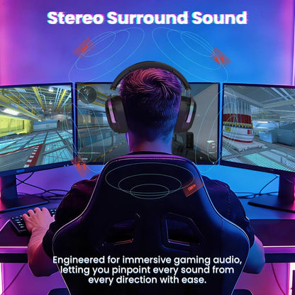 Attack shark g800 wireless rgb gaming headset:7.1 surround sound-50mm