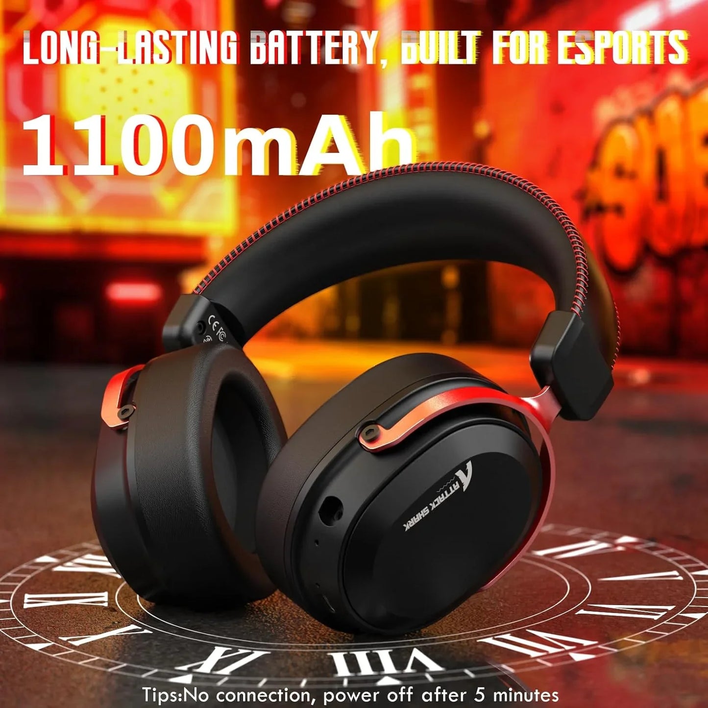 Attack shark l30pro wireless gaming headset with 2.4ghz/bt/wired long battery