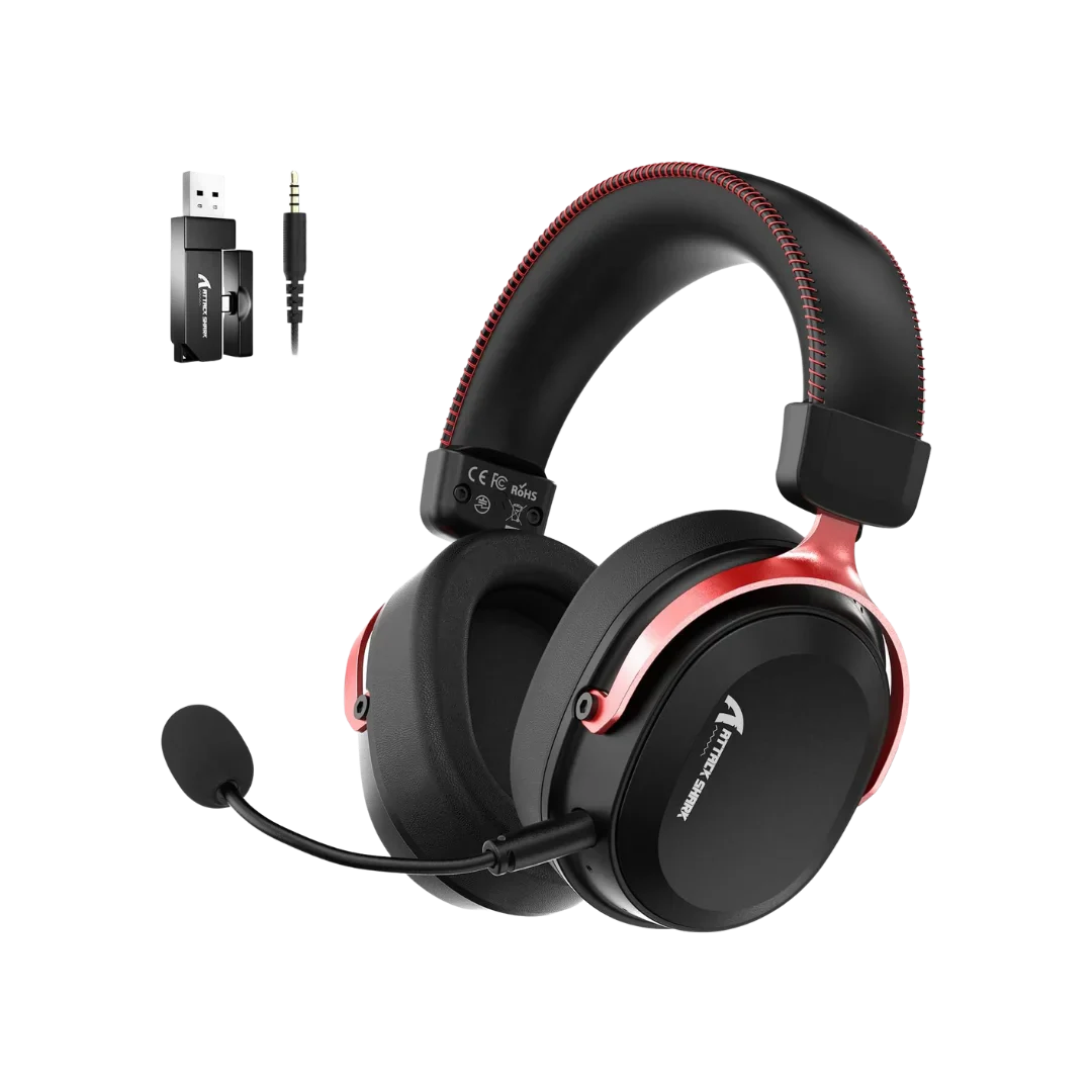 Attack shark l30pro wireless gaming headset with 2.4ghz/bt/wired long battery