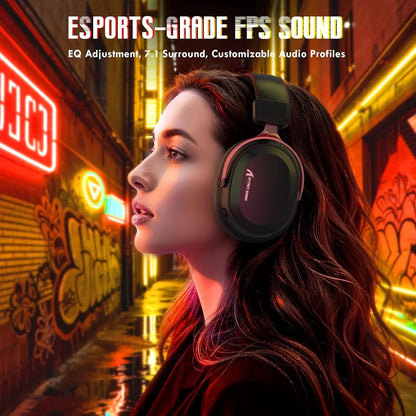 Attack shark l30pro wireless gaming headset with 2.4ghz/bt/wired long battery