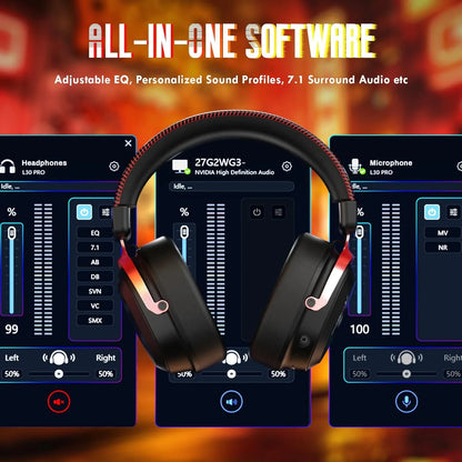Attack shark l30pro wireless gaming headset with 2.4ghz/bt/wired long battery