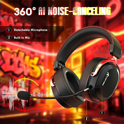 Attack shark l30pro wireless gaming headset with 2.4ghz/bt/wired long battery