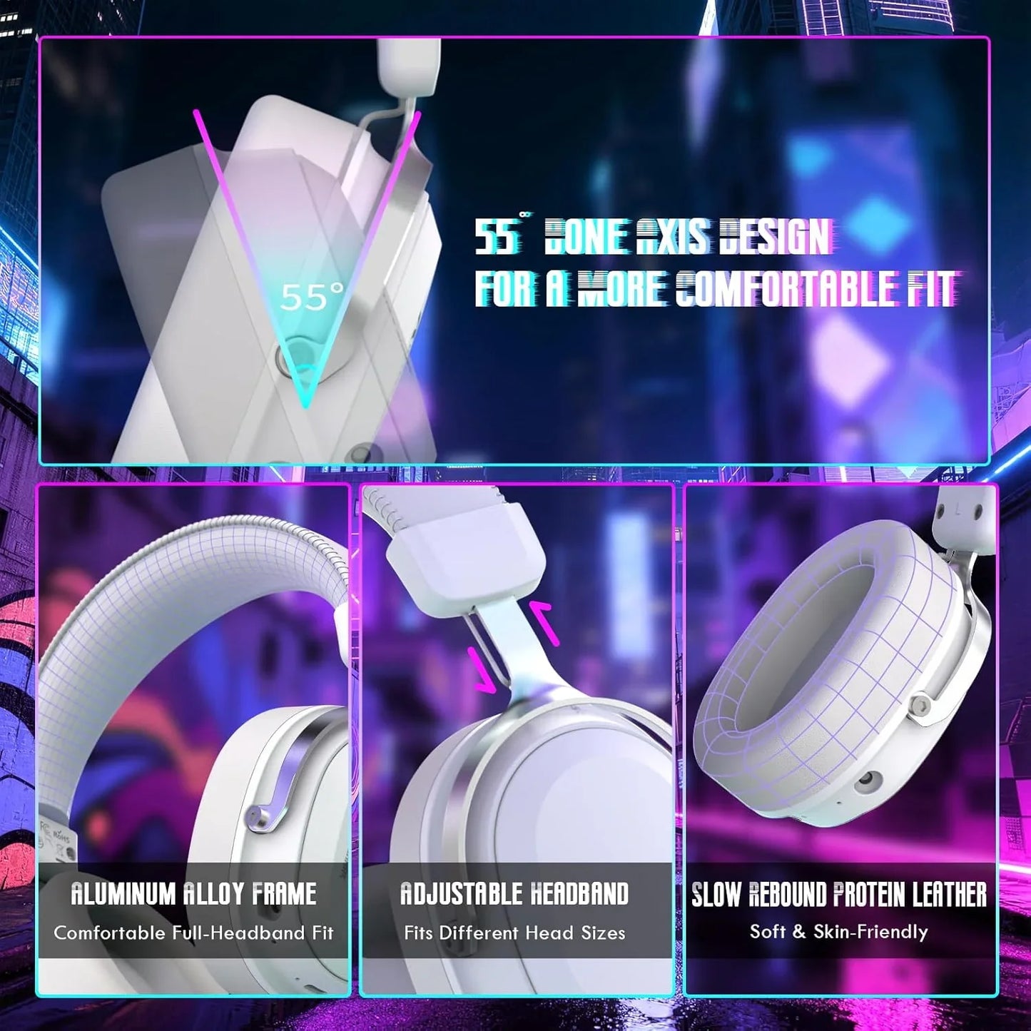 Attack shark l30pro wireless gaming headset with 2.4ghz/bt/wired long battery