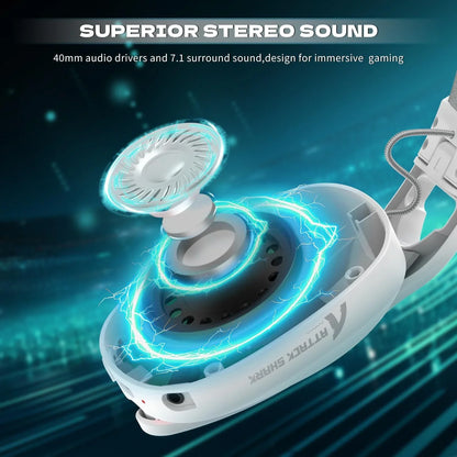 Attack shark l90 ultra-light wireless headset,rgb,foldable,triple-