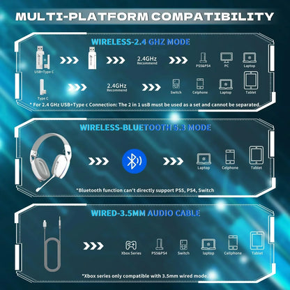 Attack shark l90 ultra-light wireless headset,rgb,foldable,triple-