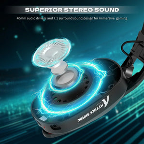 Attack shark l90 ultra-light wireless headset,rgb,foldable,triple-