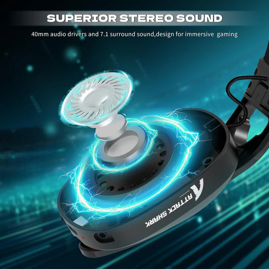 Attack shark l90 ultra-light wireless headset,rgb,foldable,triple-