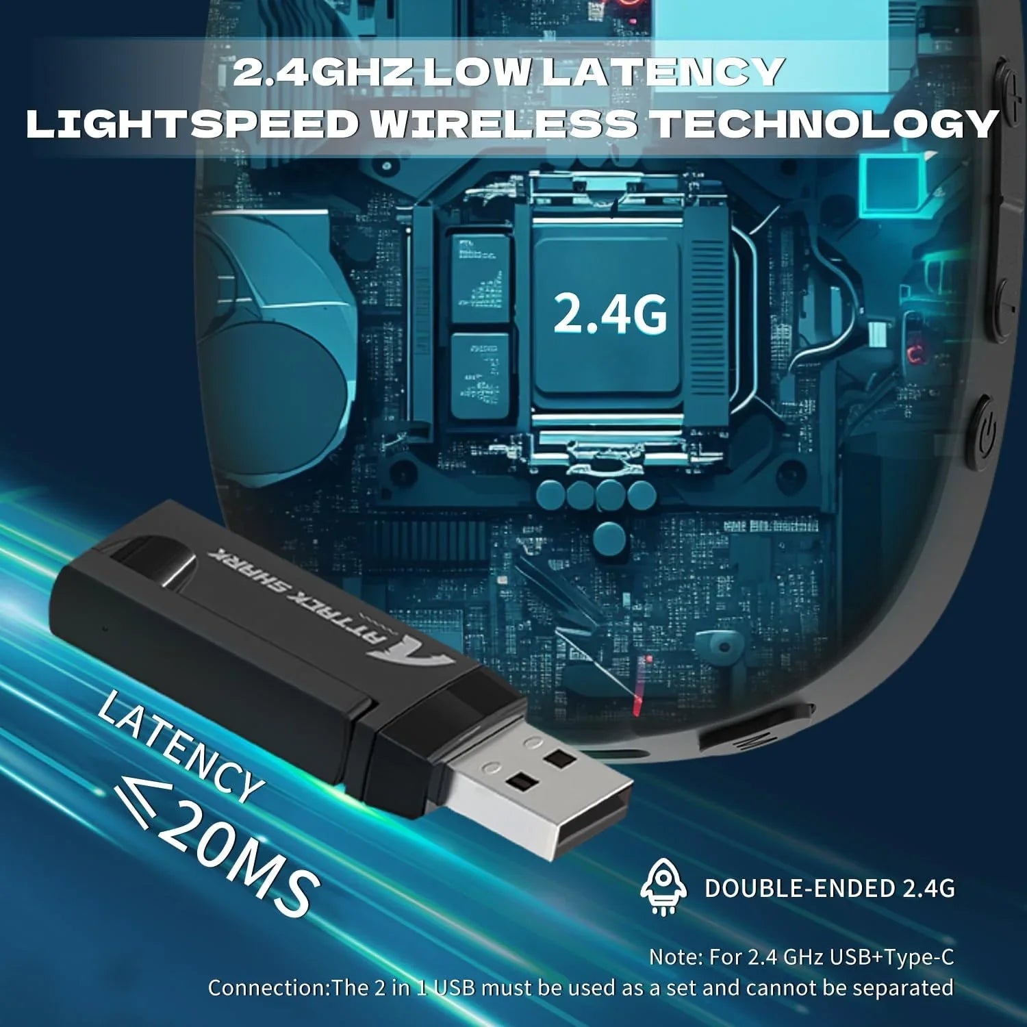 Attack shark l90 ultra-light wireless headset,rgb,foldable,triple-