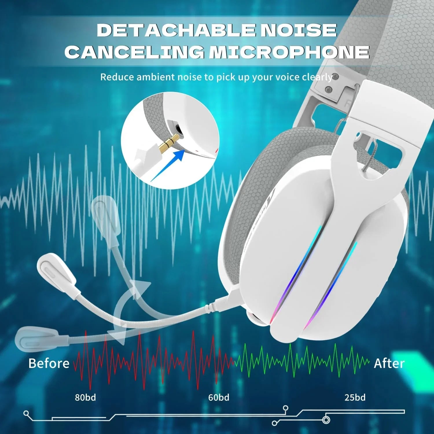 Attack shark l90 ultra-light wireless headset,rgb,foldable,triple-