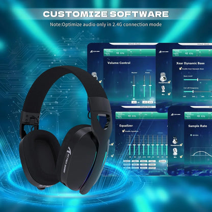 Attack shark l90 ultra-light wireless headset,rgb,foldable,triple-