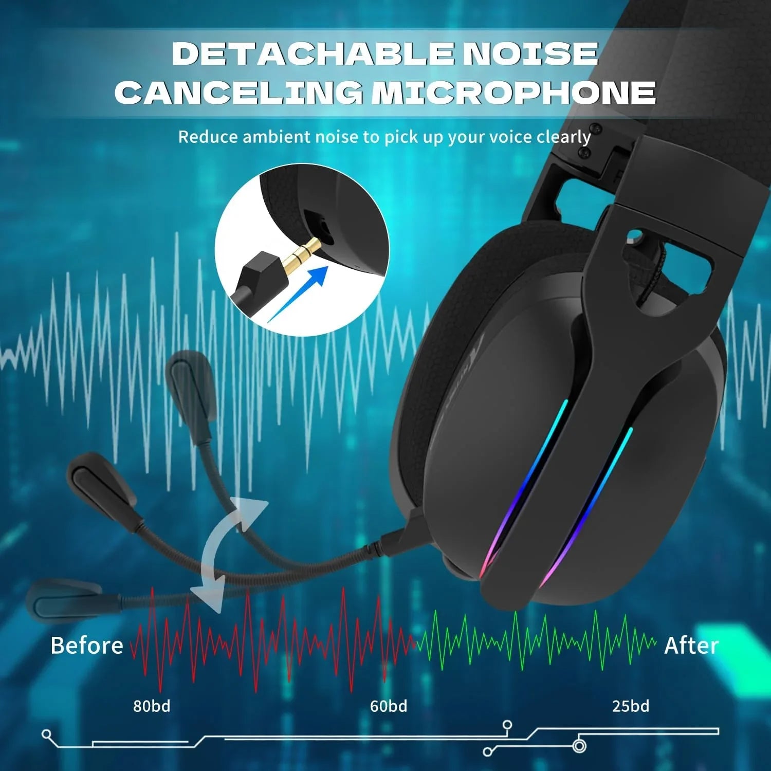 Attack shark l90 ultra-light wireless headset,rgb,foldable,triple-