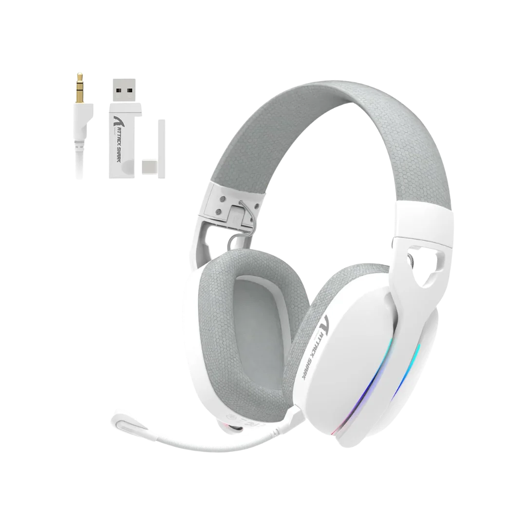 Attack shark l90 ultra-light wireless headset,rgb,foldable,triple-
