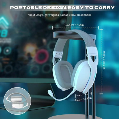 Attack shark l90 ultra-light wireless headset,rgb,foldable,triple-