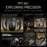 Attack shark r11 ultra 8k carbon fiber wireless gaming mouse,paw3950 max
