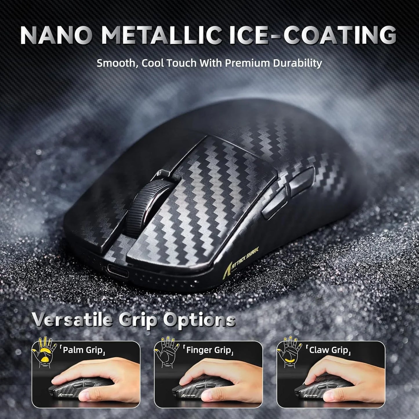 Attack shark r11 ultra 8k carbon fiber wireless gaming mouse,paw3950 max