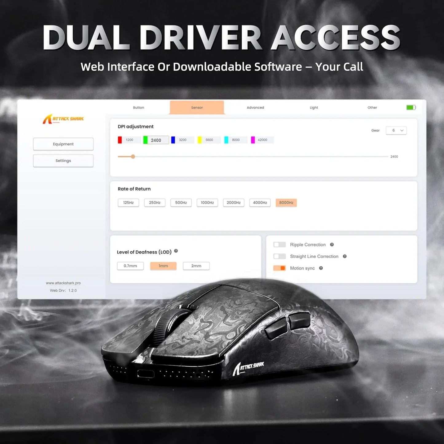 Attack shark r11 ultra 8k carbon fiber wireless gaming mouse,paw3950 max