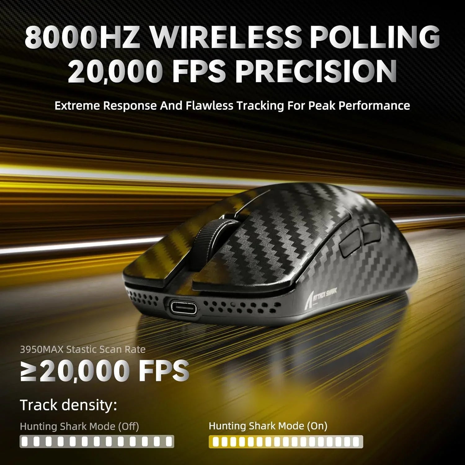 Attack shark r11 ultra 8k carbon fiber wireless gaming mouse,paw3950 max
