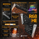 Attack shark r68 he 60% wired rapid trigger 8k mechanical rgb gaming keyboard