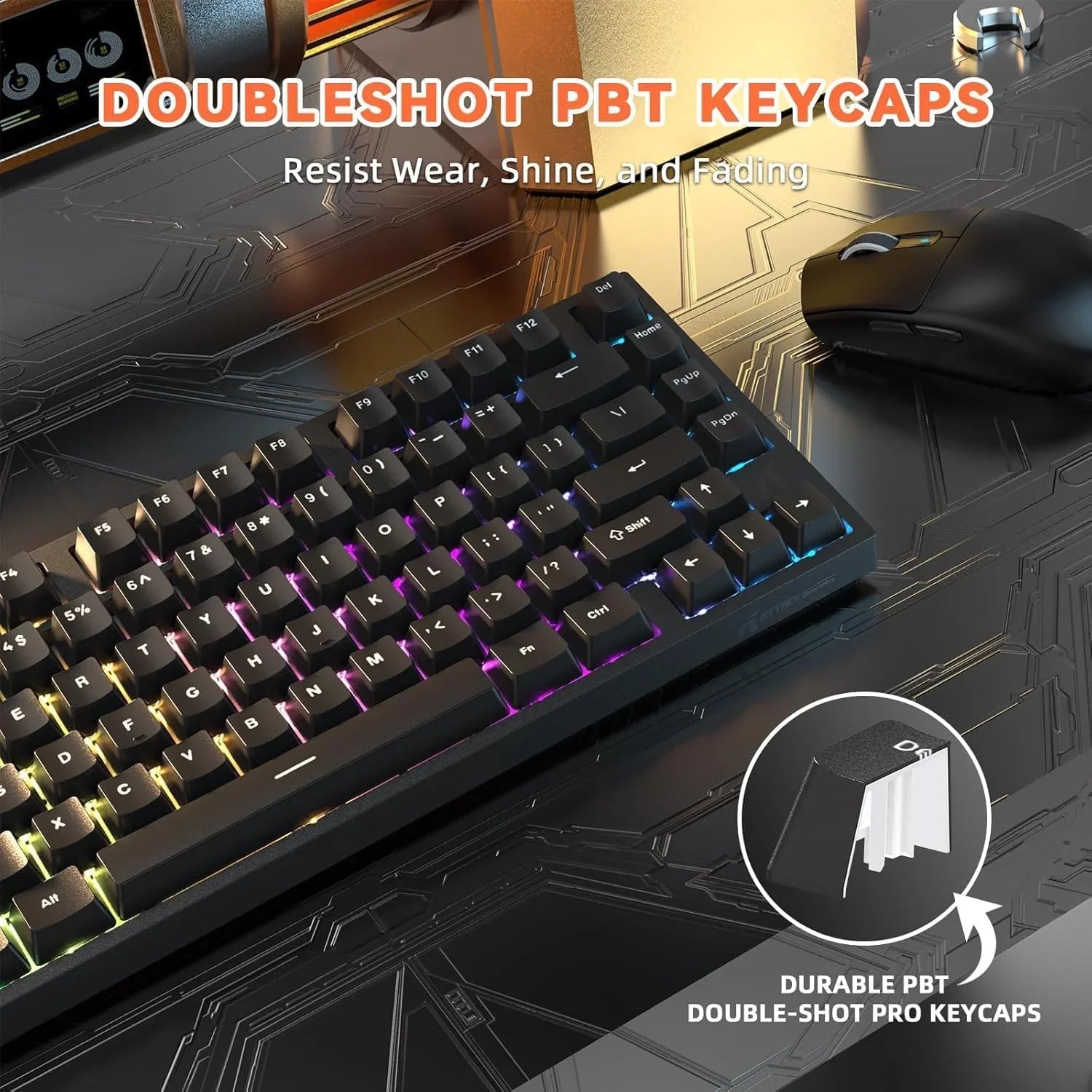 Attack shark r82 he rapid trigger wired mechanical gaming keyboard tkl nkro