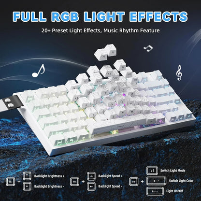 Attack shark r82he rapid trigger wired mechanical gaming keyboard tkl nkro
