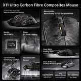 Attack shark x11 ultra 8k carbon fiber wireless gaming mouse with 42000
