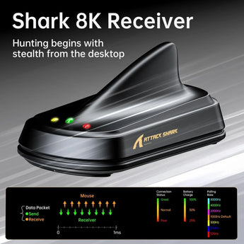 Attack shark x11 ultra 8k carbon fiber wireless gaming mouse with 42000