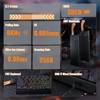 Attack shark x68max he wired rapid trigger mechanical creamy tkl rgb gaming
