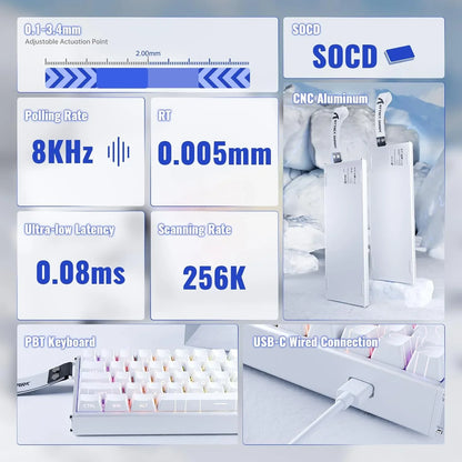 Attack shark x68max he wired rapid trigger mechanical creamy tkl rgb gaming