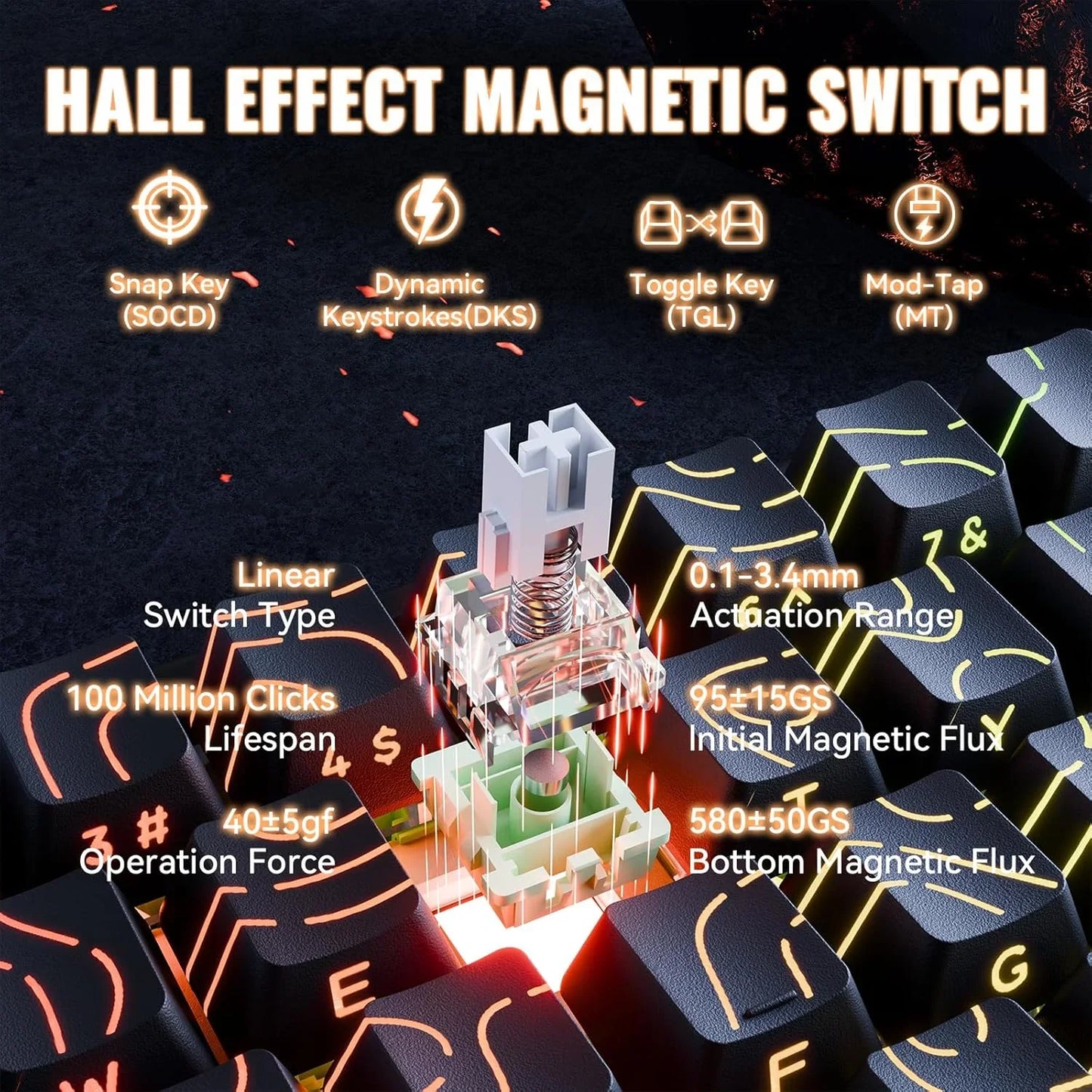 Attack shark x68max he wired rapid trigger mechanical creamy tkl rgb gaming