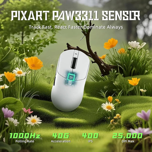 Attack shark x8 se wireless gaming mouse,55g ultra-lightweight wired/bt/2.4ghz