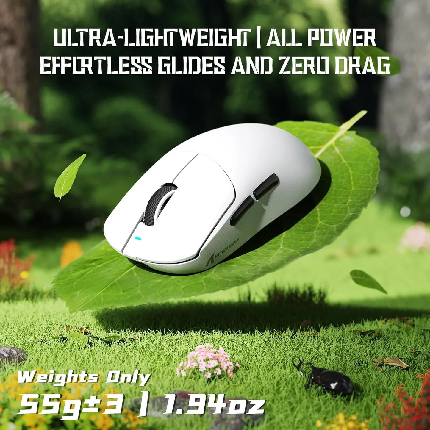 Attack shark x8 se wireless gaming mouse,55g ultra-lightweight wired/bt/2.4ghz