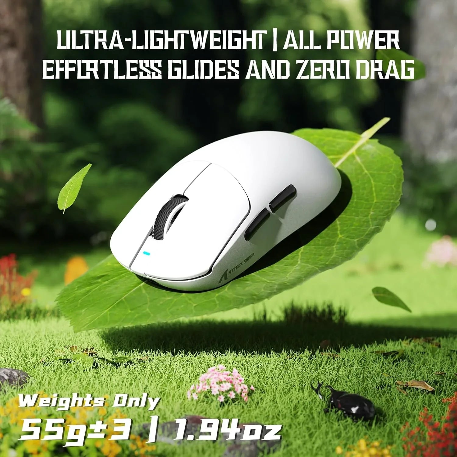 Attack shark x8 se wireless gaming mouse,55g ultra-lightweight wired/bt/2.4ghz