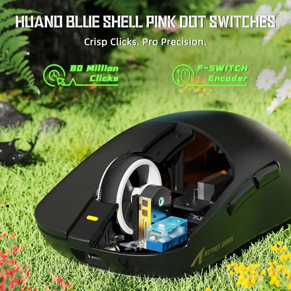 Attack shark x8 se wireless gaming mouse,55g ultra-lightweight wired/bt/2.4ghz
