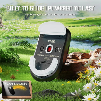 Attack shark x8 se wireless gaming mouse,55g ultra-lightweight wired/bt/2.4ghz