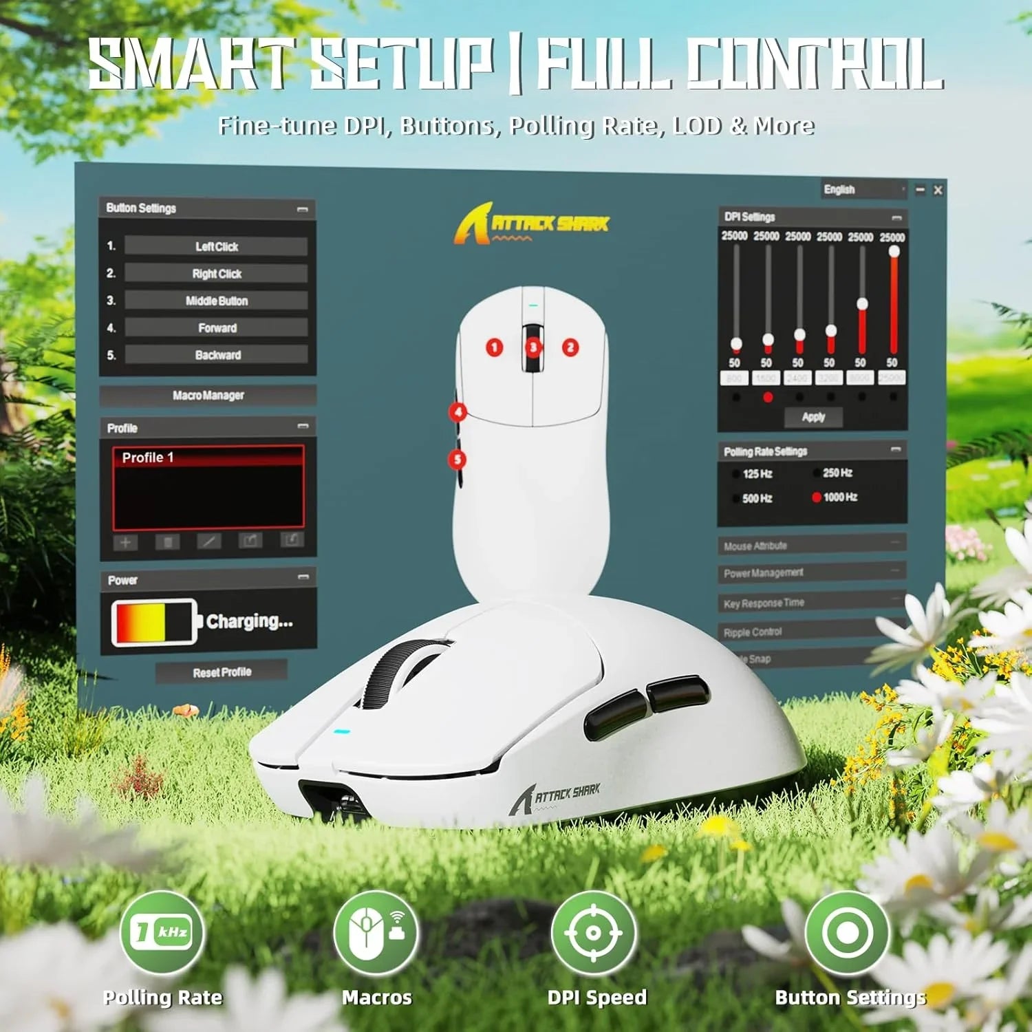 Attack shark x8 se wireless gaming mouse,55g ultra-lightweight wired/bt/2.4ghz