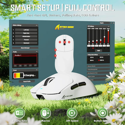 Attack shark x8 se wireless gaming mouse,55g ultra-lightweight wired/bt/2.4ghz