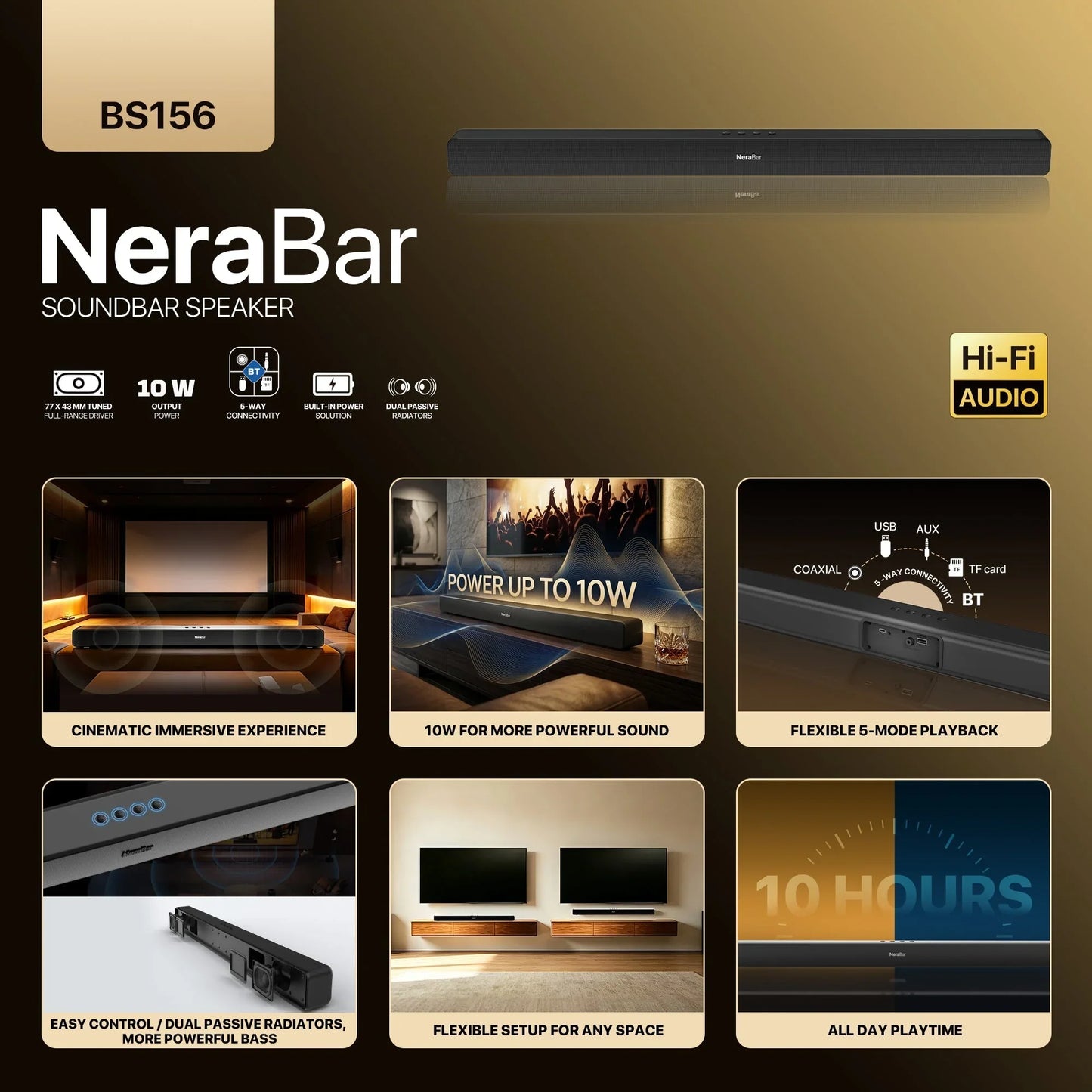 Fantech bs156 nerabar soundbar speaker soundbars