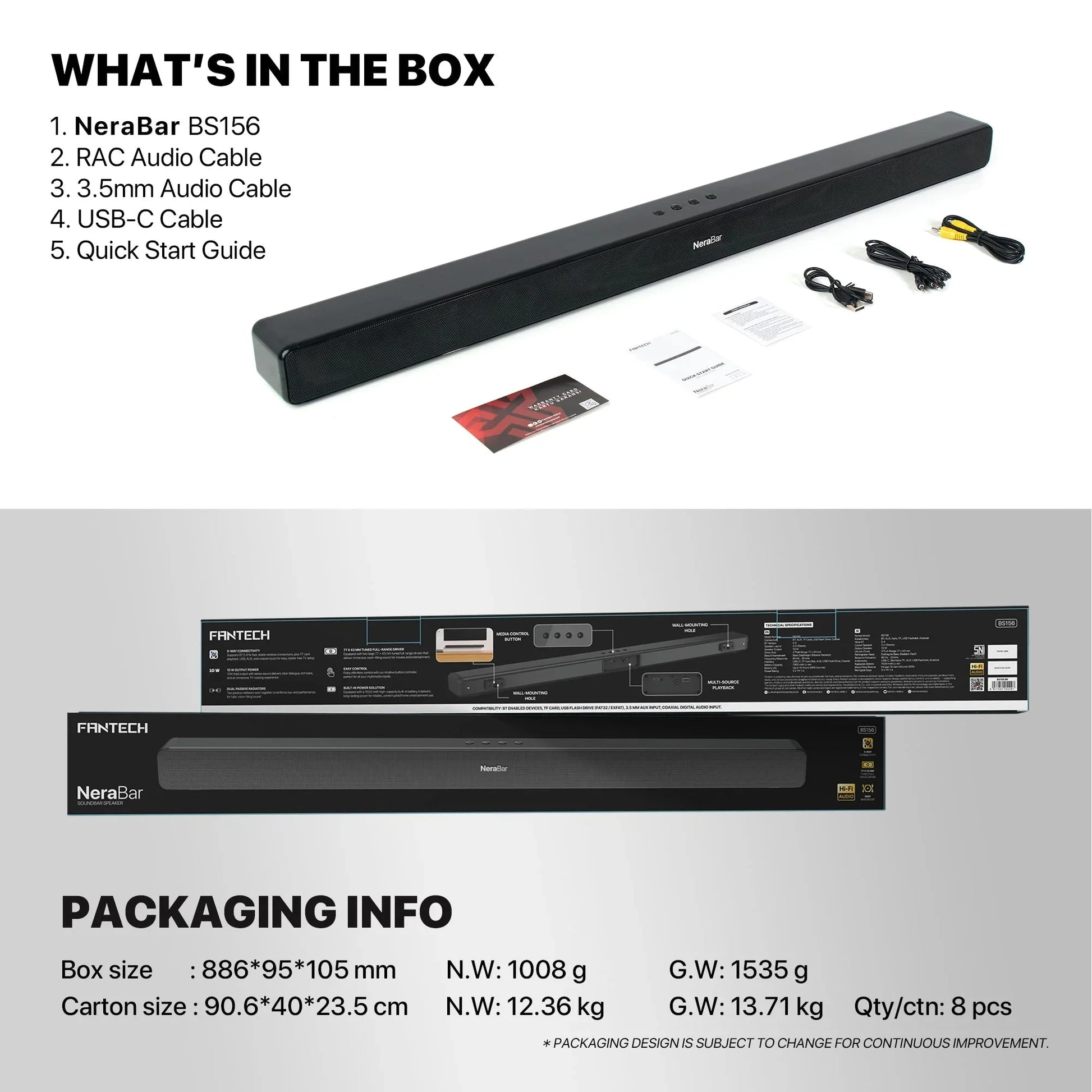 Fantech bs156 nerabar soundbar speaker soundbars
