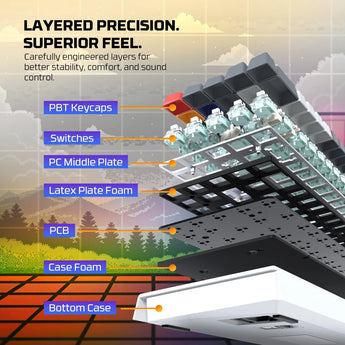 Fantech keyboard atom he68 mk922 magnetic switch 8000 hz – gray keyboards