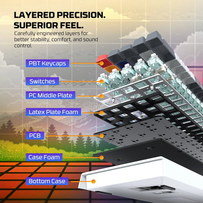 Fantech keyboard atom he68 mk922 magnetic switch 8000 hz – gray keyboards
