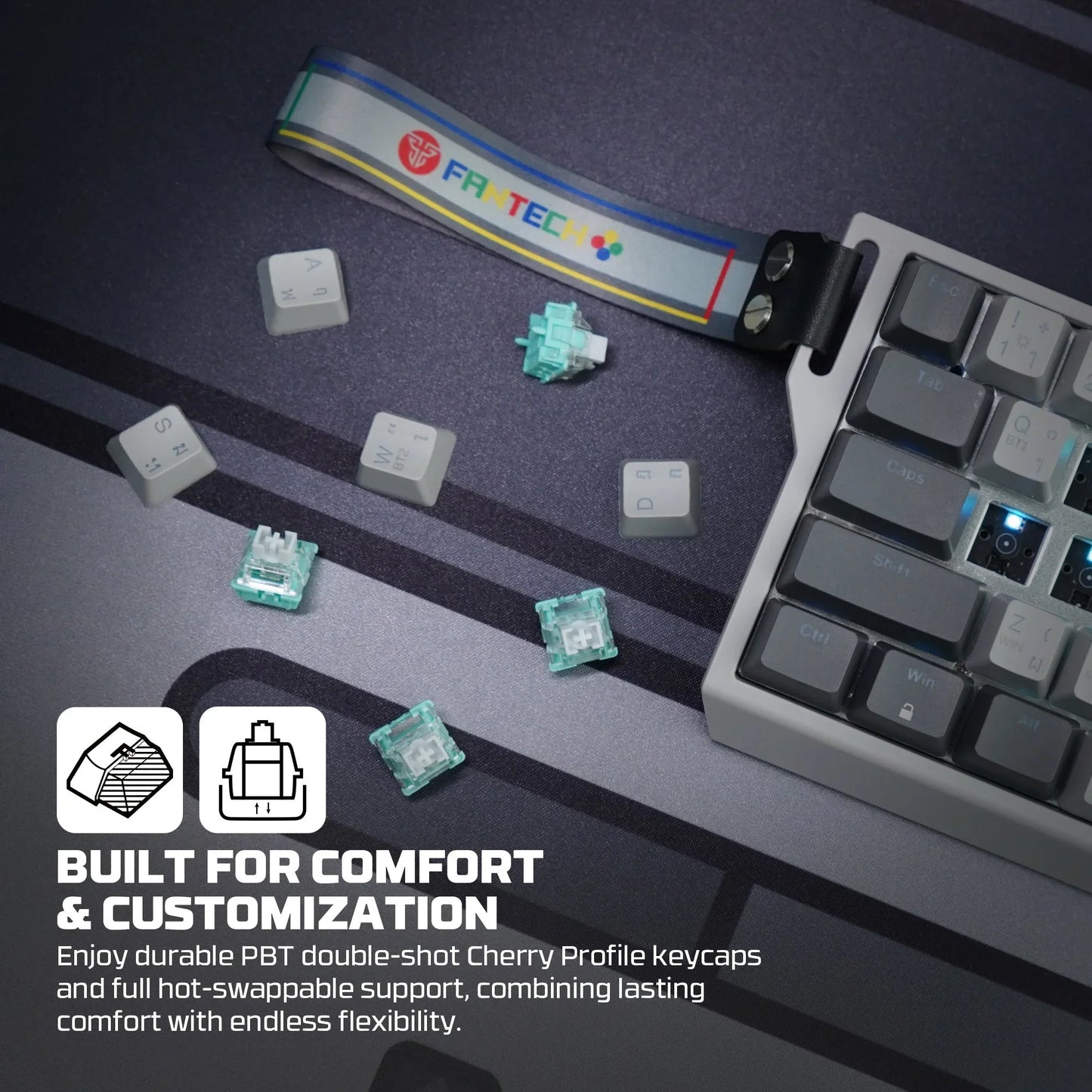 Fantech keyboard atom he68 mk922 magnetic switch 8000 hz – gray keyboards